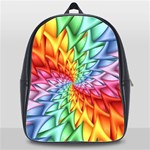 Psychedelic Rainbow Spiral School Bag (XL)