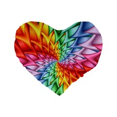 Psychedelic Rainbow Spiral Standard 16  Premium Heart Shape Cushion  from ArtsNow.com Front