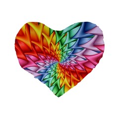 Psychedelic Rainbow Spiral Standard 16  Premium Heart Shape Cushion  from ArtsNow.com Back