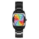 Psychedelic Rainbow Spiral Stainless Steel Barrel Watch