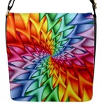 Psychedelic Rainbow Spiral Flap Closure Messenger Bag (S)