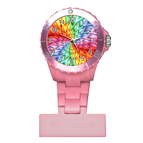 Psychedelic Rainbow Spiral Plastic Nurses Watch from ArtsNow.com Front