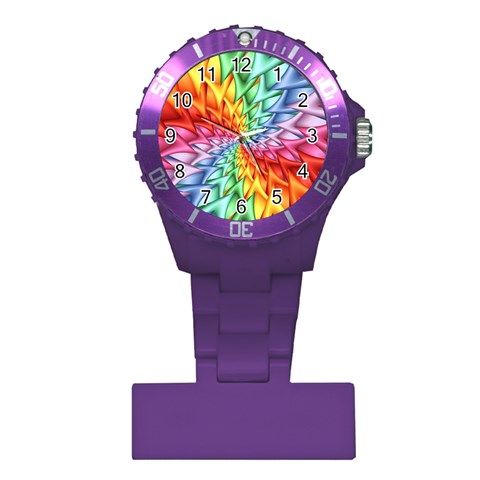 Psychedelic Rainbow Spiral Plastic Nurses Watch from ArtsNow.com Front