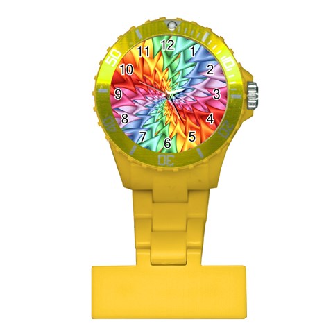 Psychedelic Rainbow Spiral Plastic Nurses Watch from ArtsNow.com Front