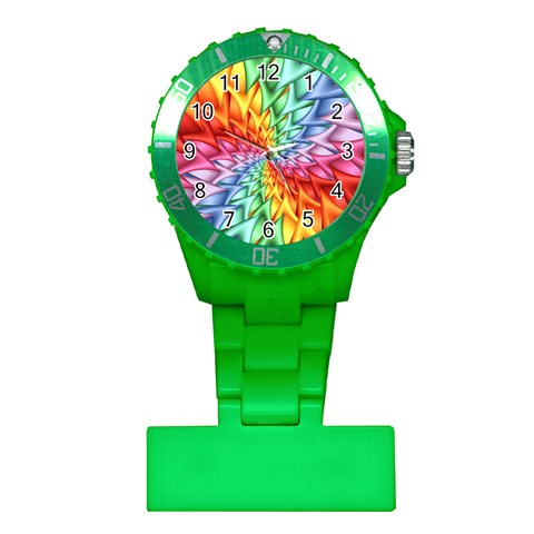 Psychedelic Rainbow Spiral Plastic Nurses Watch from ArtsNow.com Front