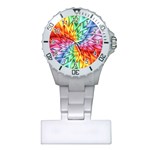 Psychedelic Rainbow Spiral Plastic Nurses Watch