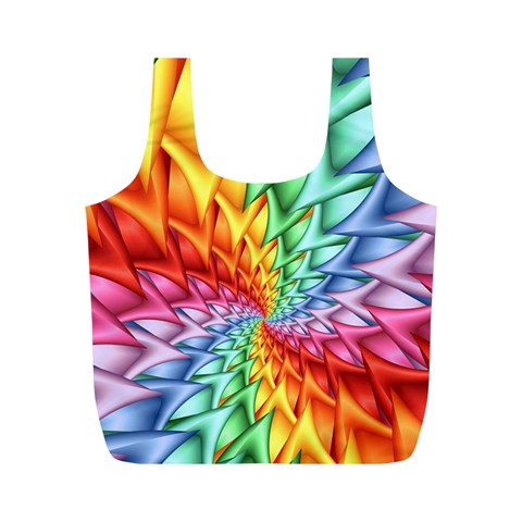 Psychedelic Rainbow Spiral Full Print Recycle Bag (M) from ArtsNow.com Front