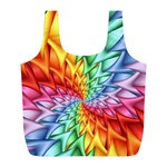 Psychedelic Rainbow Spiral Full Print Recycle Bag (L)