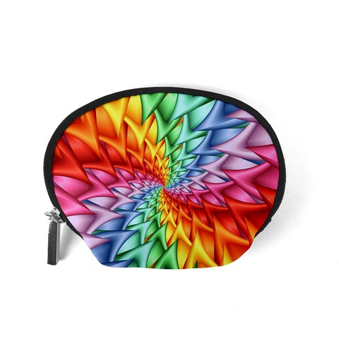 Psychedelic Rainbow Spiral Accessory Pouch (Small) from ArtsNow.com Back