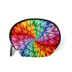 Psychedelic Rainbow Spiral Accessory Pouch (Small) from ArtsNow.com Back