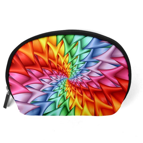 Psychedelic Rainbow Spiral Accessory Pouch (Large) from ArtsNow.com Back