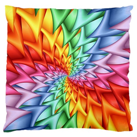 Psychedelic Rainbow Spiral Standard Flano Cushion Case (One Side) from ArtsNow.com Front