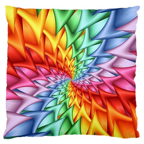 Psychedelic Rainbow Spiral Large Flano Cushion Case (One Side) from ArtsNow.com Front