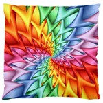 Psychedelic Rainbow Spiral Large Flano Cushion Case (One Side)