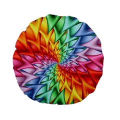 Psychedelic Rainbow Spiral Standard 15  Premium Flano Round Cushion  from ArtsNow.com Front