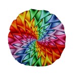 Psychedelic Rainbow Spiral Standard 15  Premium Flano Round Cushion 