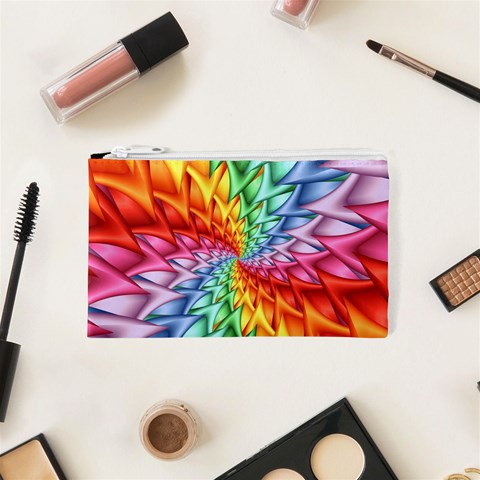 Psychedelic Rainbow Spiral Cosmetic Bag (XS) from ArtsNow.com Front