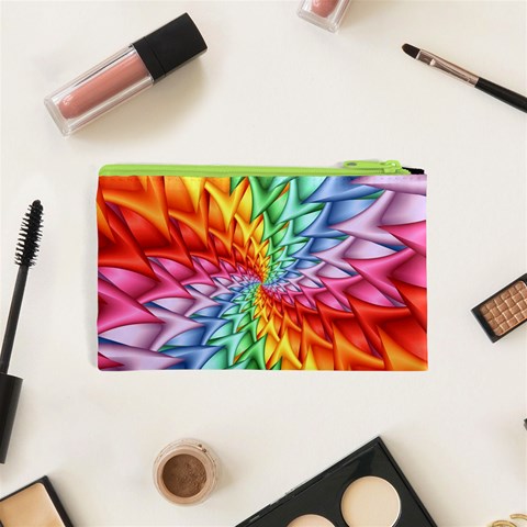 Psychedelic Rainbow Spiral Cosmetic Bag (XS) from ArtsNow.com Back