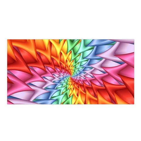 Psychedelic Rainbow Spiral Satin Shawl from ArtsNow.com Front