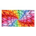 Psychedelic Rainbow Spiral Satin Shawl