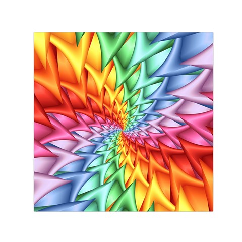 Psychedelic Rainbow Spiral Small Satin Scarf (Square) from ArtsNow.com Front