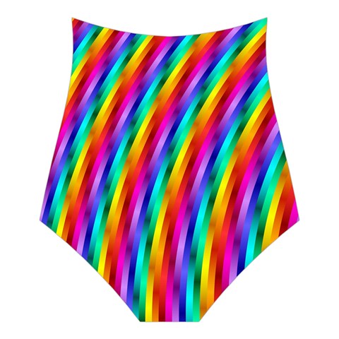 Psychedelic Rainbow Glitter Stripes  Women s Halter One Piece Swimsuit from ArtsNow.com Back