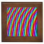 Psychedelic Rainbow Glitter Stripes Framed Tile