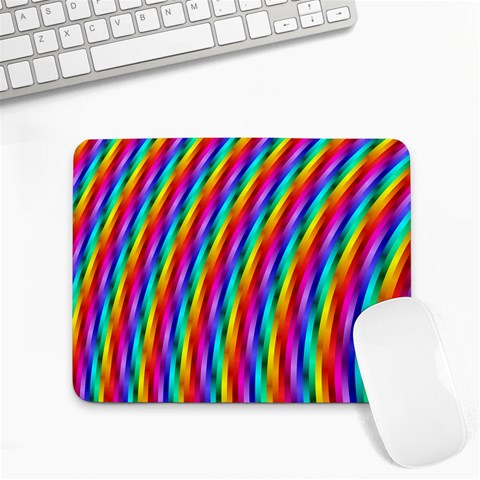 Psychedelic Rainbow Glitter Stripes Small Mousepad from ArtsNow.com Front