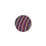 Psychedelic Rainbow Glitter Stripes 1  Mini Button