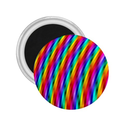 Psychedelic Rainbow Glitter Stripes 2.25  Magnet from ArtsNow.com Front