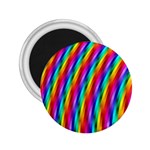 Psychedelic Rainbow Glitter Stripes 2.25  Magnet