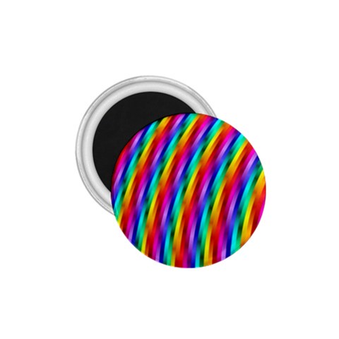 Psychedelic Rainbow Glitter Stripes 1.75  Magnet from ArtsNow.com Front