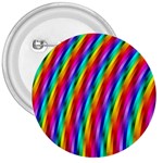 Psychedelic Rainbow Glitter Stripes 3  Button