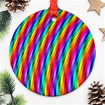 Psychedelic Rainbow Glitter Stripes Ornament (Round)