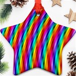 Psychedelic Rainbow Glitter Stripes Ornament (Star)