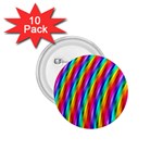 Psychedelic Rainbow Glitter Stripes 1.75  Button (10 pack) 