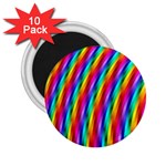 Psychedelic Rainbow Glitter Stripes 2.25  Magnet (10 pack)