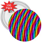 Psychedelic Rainbow Glitter Stripes 3  Button (100 pack)