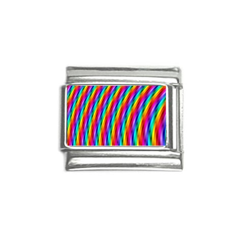 Psychedelic Rainbow Glitter Stripes Italian Charm (9mm) from ArtsNow.com Front