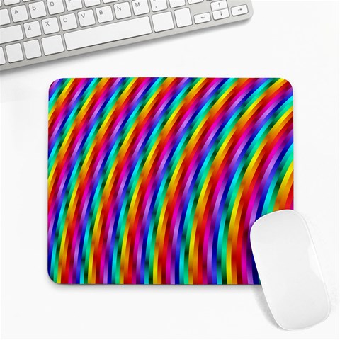 Psychedelic Rainbow Glitter Stripes Large Mousepad from ArtsNow.com Front