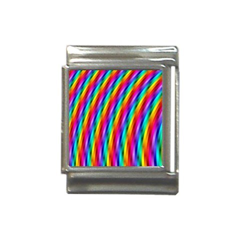 Psychedelic Rainbow Glitter Stripes Italian Charm (13mm) from ArtsNow.com Front