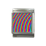 Psychedelic Rainbow Glitter Stripes Italian Charm (13mm)