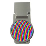 Psychedelic Rainbow Glitter Stripes Money Clip (Round)