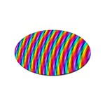 Psychedelic Rainbow Glitter Stripes Sticker (Oval)