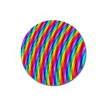 Psychedelic Rainbow Glitter Stripes Magnet 3  (Round)