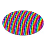 Psychedelic Rainbow Glitter Stripes Magnet (Oval)