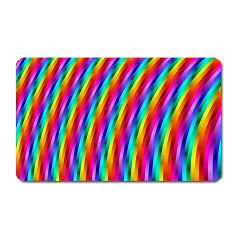 Psychedelic Rainbow Glitter Stripes Magnet (Rectangular) from ArtsNow.com Front