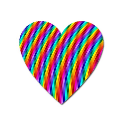 Psychedelic Rainbow Glitter Stripes Magnet (Heart) from ArtsNow.com Front