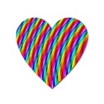 Psychedelic Rainbow Glitter Stripes Magnet (Heart)