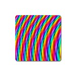 Psychedelic Rainbow Glitter Stripes Magnet (Square)